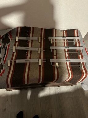 Barbour White Plastic & Metal Pant/Skirt Hangers with Silver Clips - Set of 6